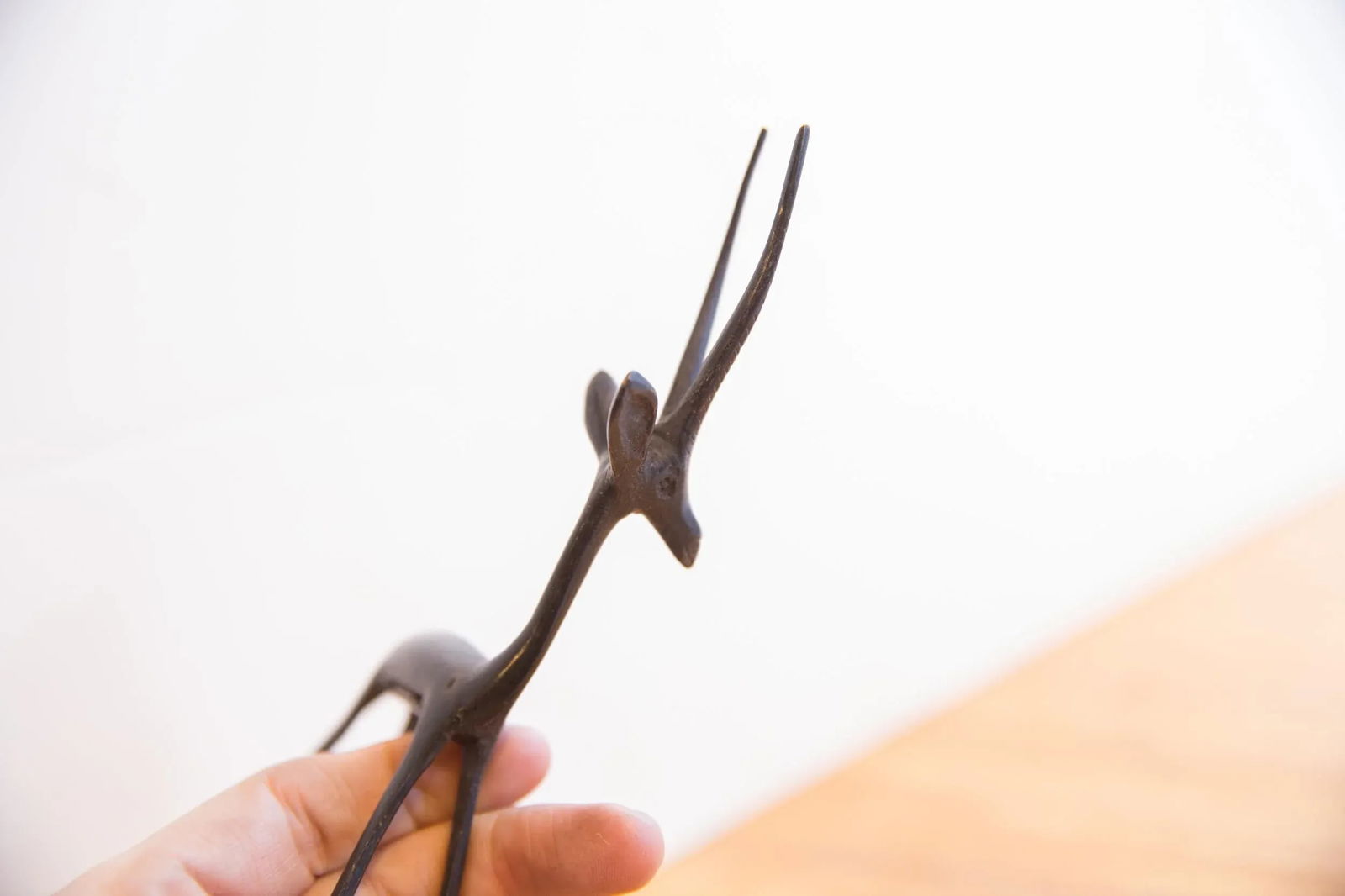 Vintage African Left Facing Gazelle With Dark Patina - 5