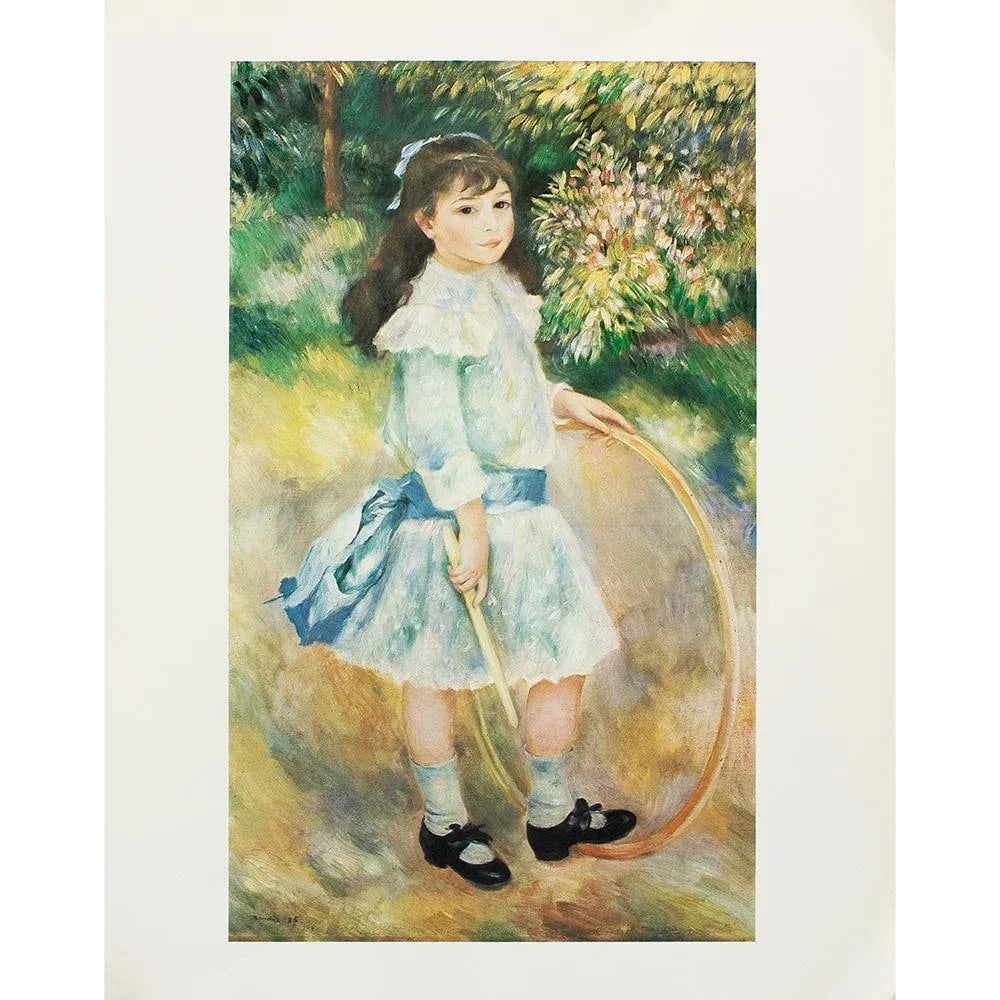 1977 After Auguste Renoir "Girl With a Hoop", Large Full-Color Print - 2