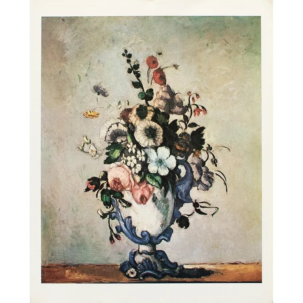 1977 After Paul Cezanne "Flowers in a Rococo Vase", Large Full-Color Print - 4
