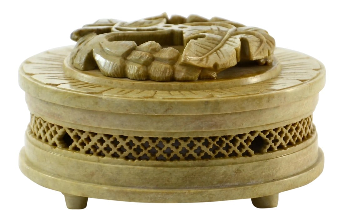 Artisan Carved Soapstone Box (1 of 7)