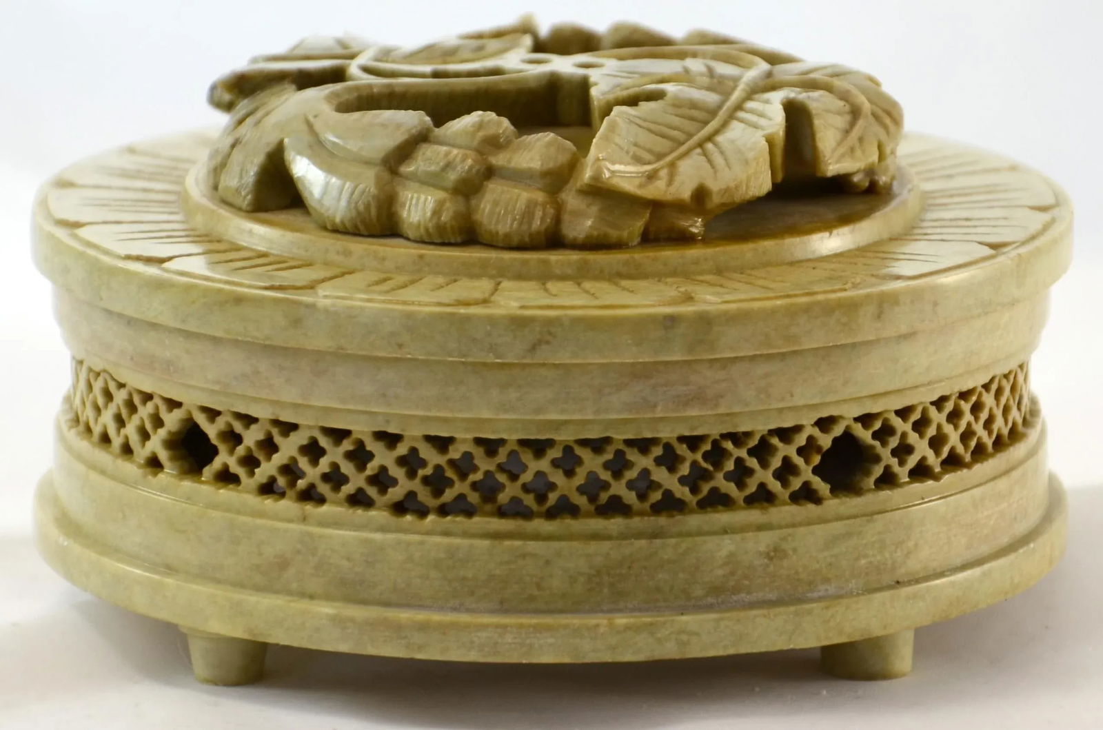 Artisan Carved Soapstone Box - 2