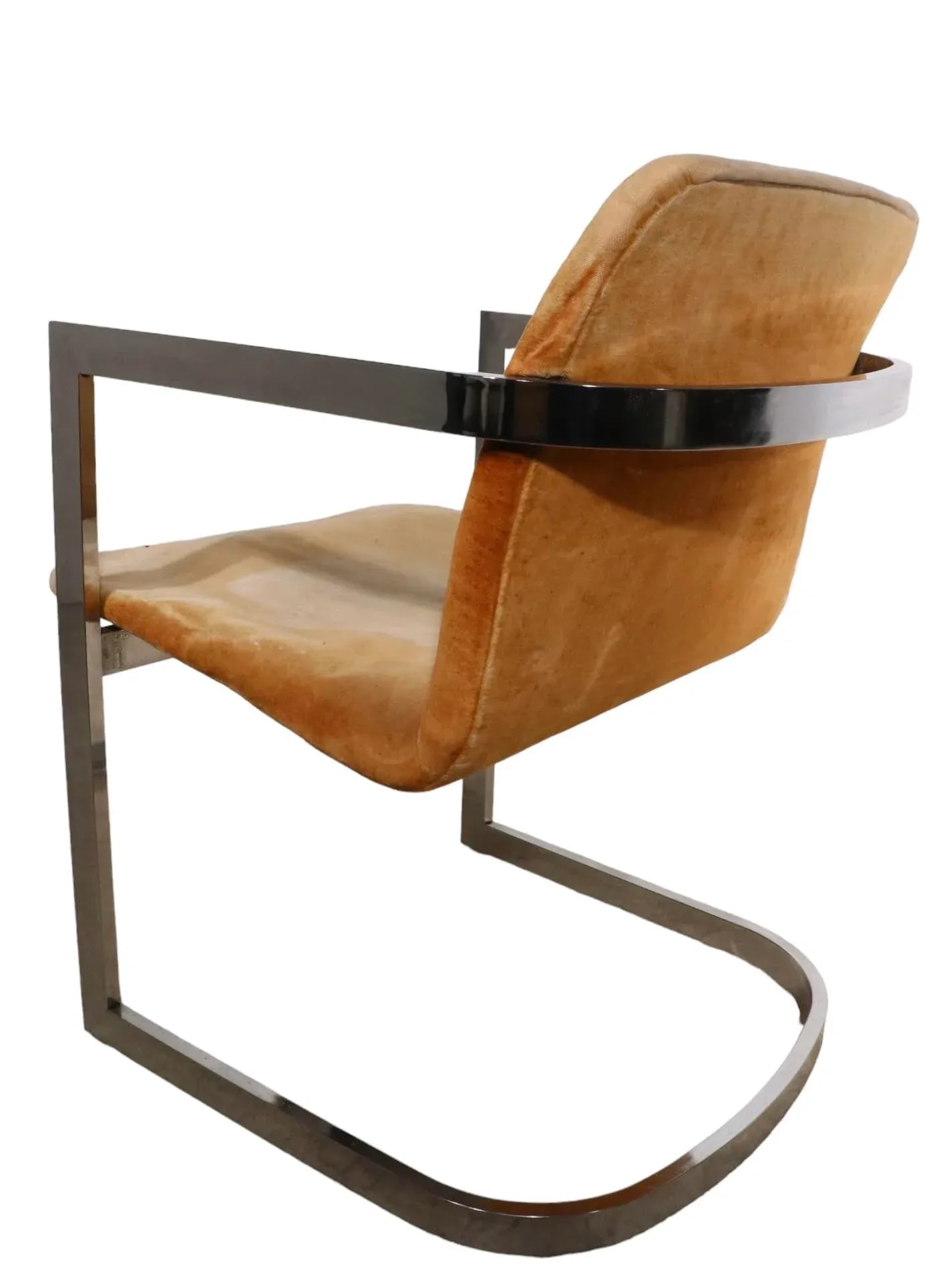 1970's Chrome Frame Arm Chair After Baughman - 2