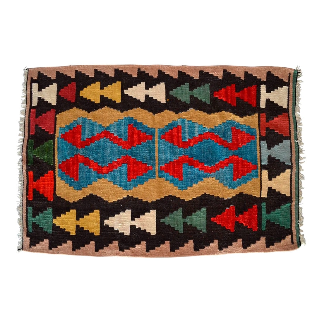 Turkish Hand-Woven Mini Kilim Rug Flat Weave Oushak Rug - 27" X 40" (1 of 7)
