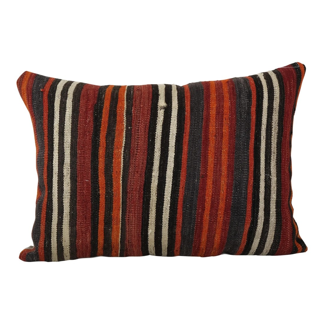 Turkish Kilim Pillow Cover: Turkish Kilim Pillow Cover These beautiful 18" x 22" pillow covers were made from an authentic, vintage Turkish rug handwoven in the 1960s. Bright colors of wool adorn the front of the pillow and the