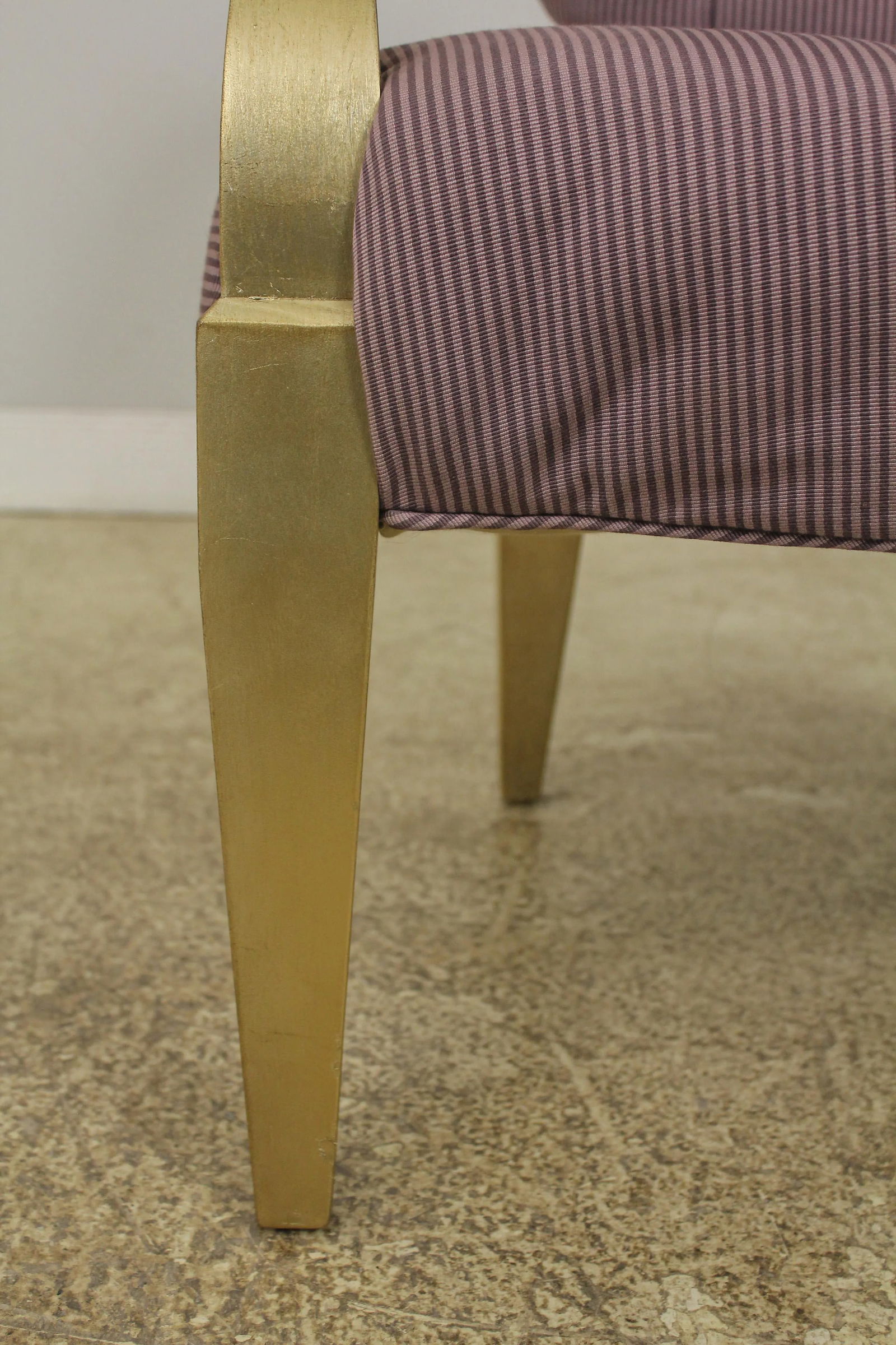 Pair Modern Design Silver Finish Open Armchairs - 10