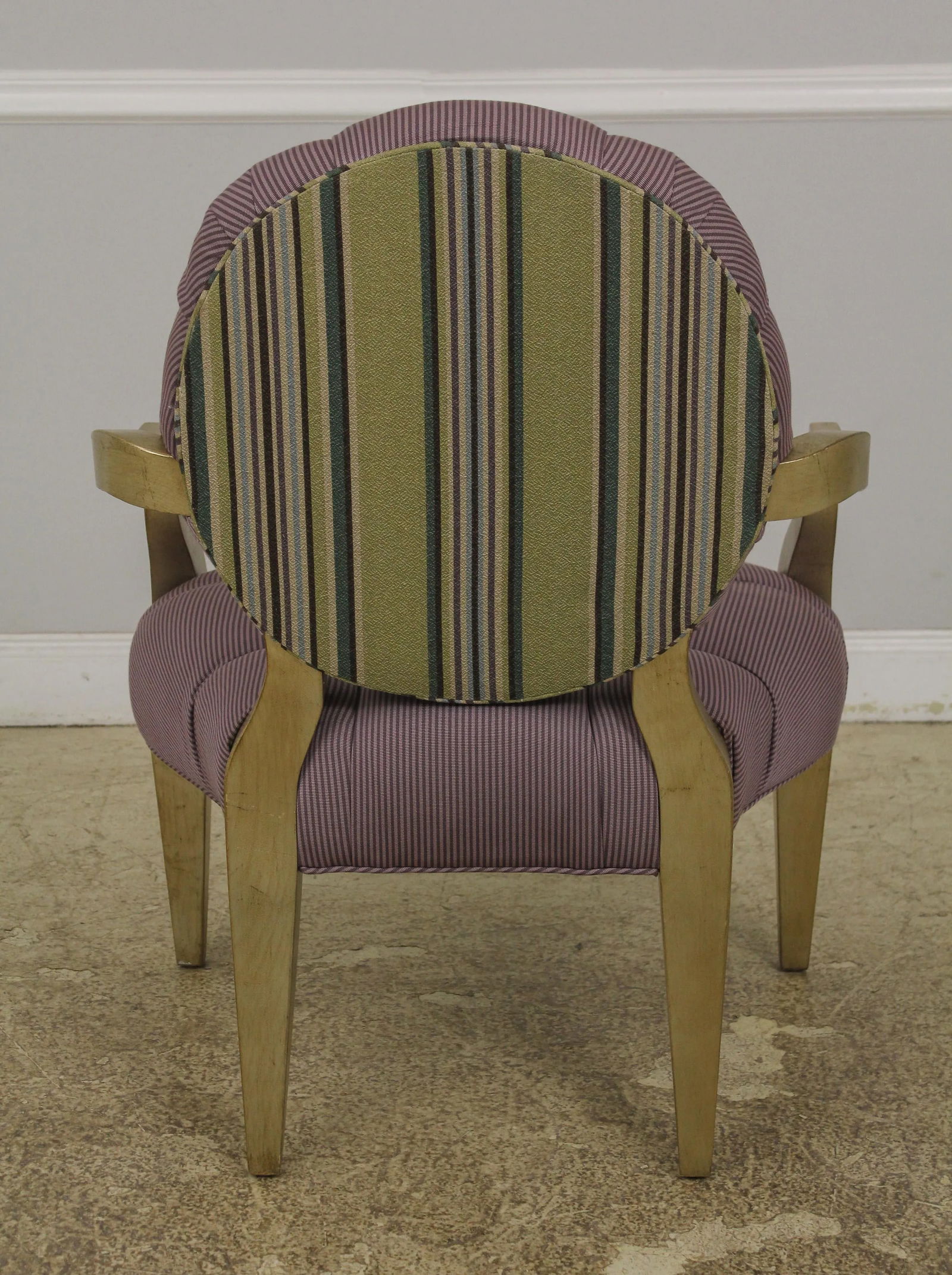 Pair Modern Design Silver Finish Open Armchairs - 4