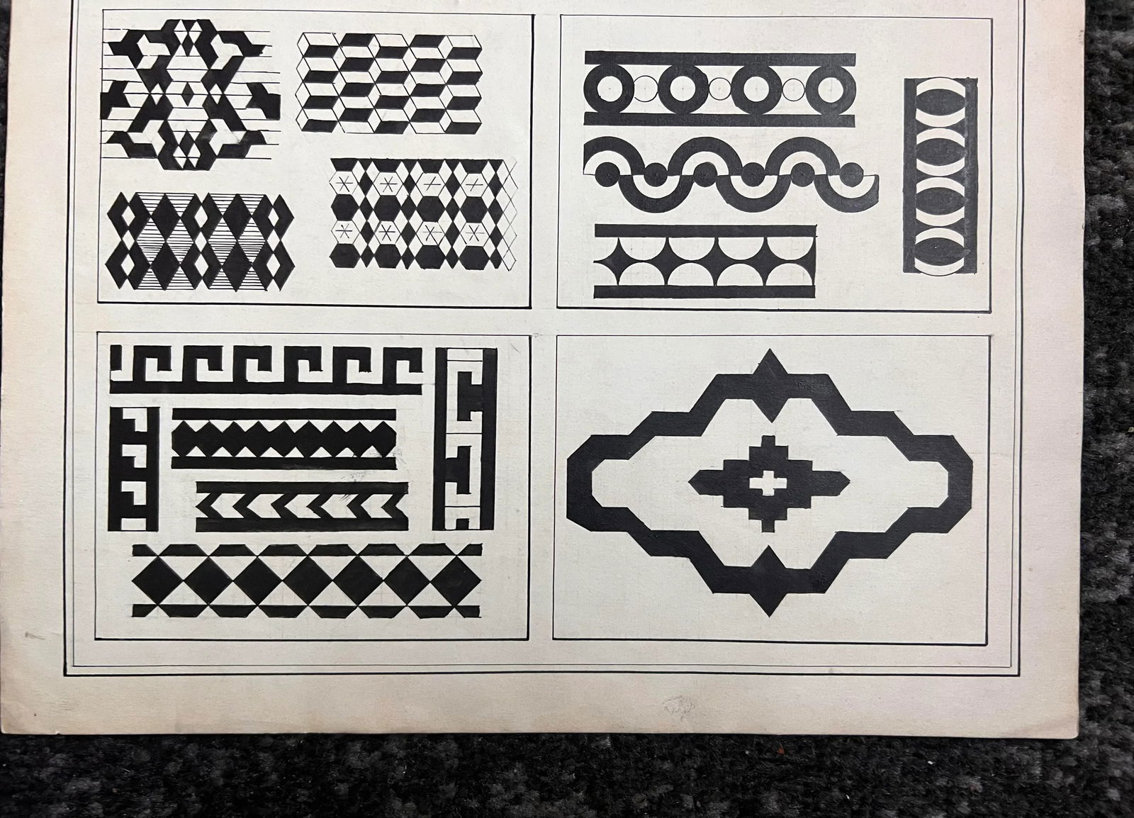 Geometric Pattern Illustration by Paxton, 1900s - 3