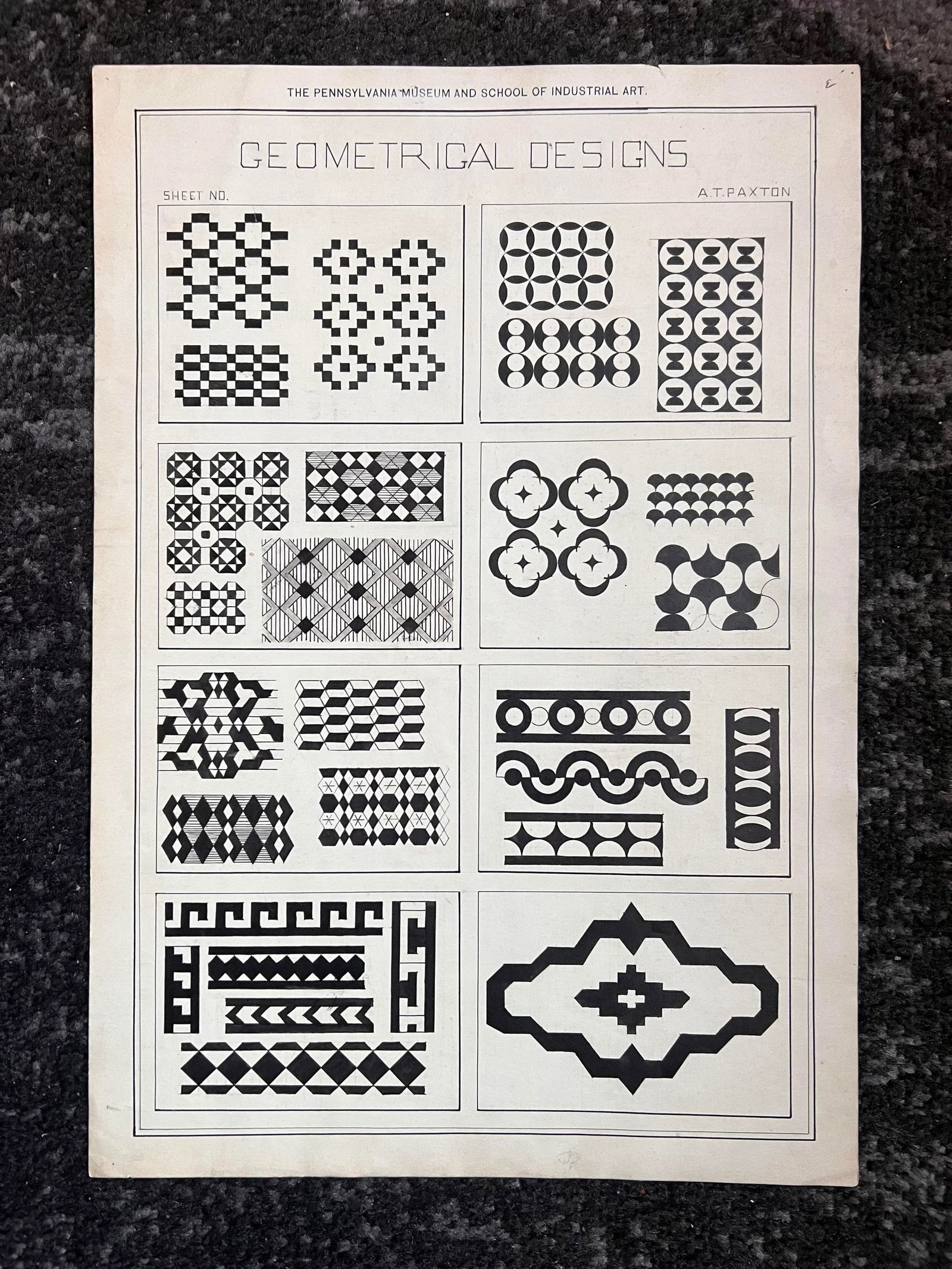 Geometric Pattern Illustration by Paxton, 1900s - 6