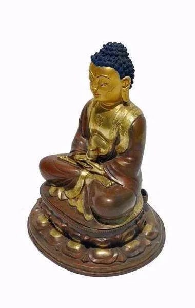 Serene Seated Gilt-Bronze Figure Amitabha Statue - 2