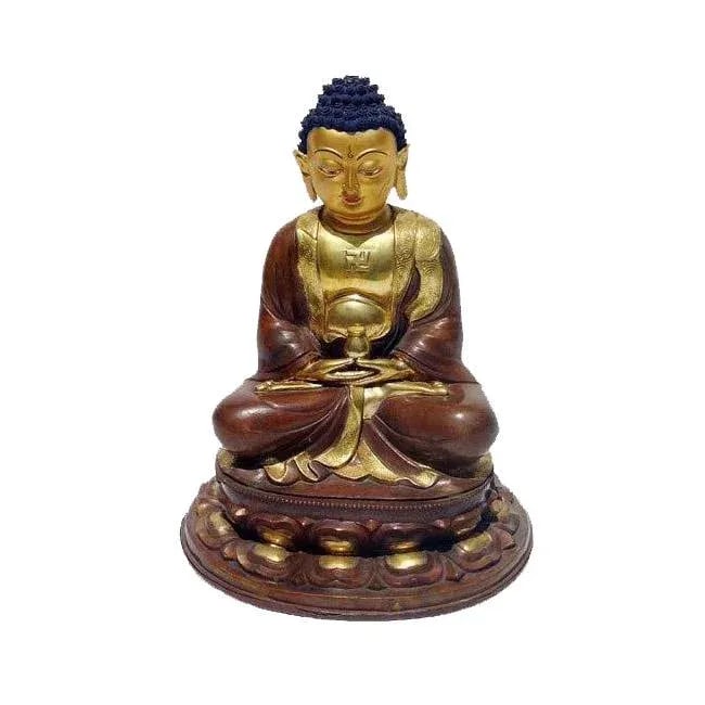 Serene Seated Gilt-Bronze Figure Amitabha Statue - 6
