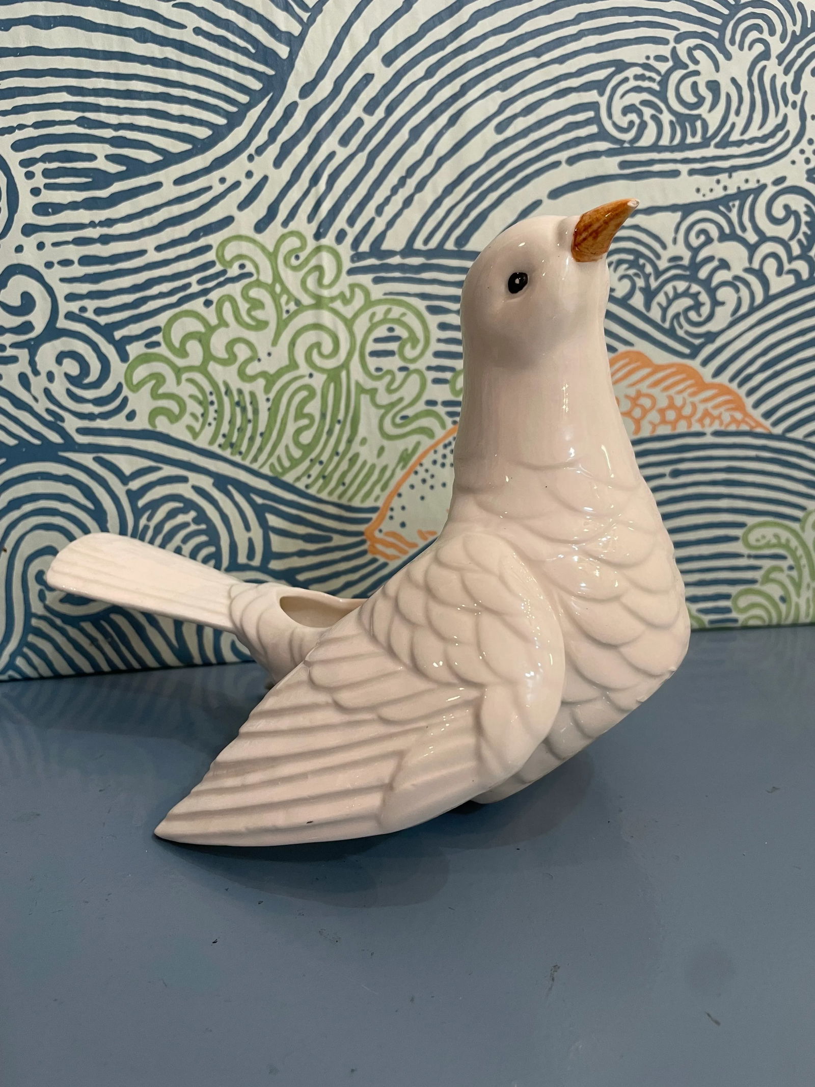 1970's Fitz and Floyd White Dove Planter or Vase - 2