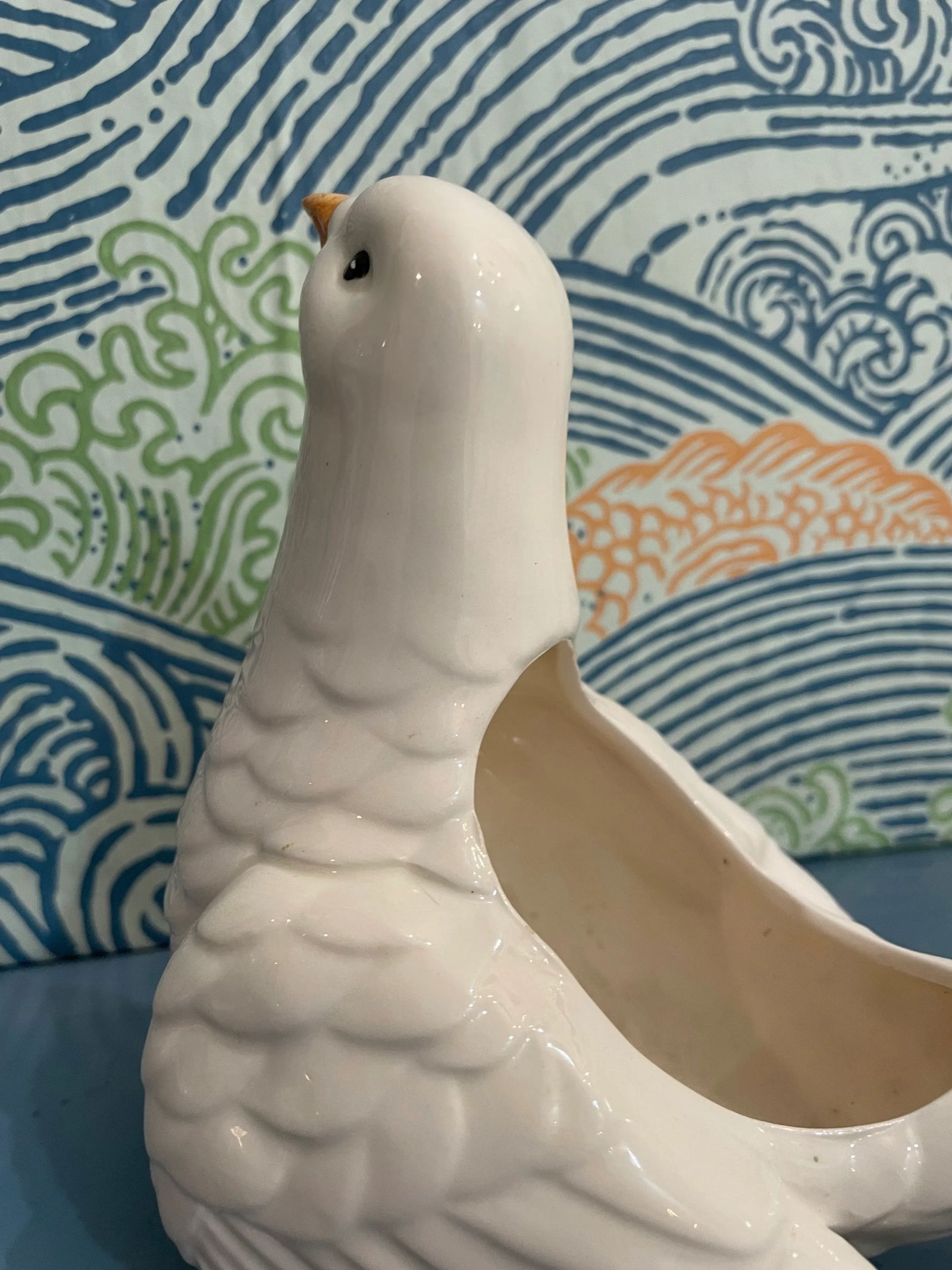 1970's Fitz and Floyd White Dove Planter or Vase - 3