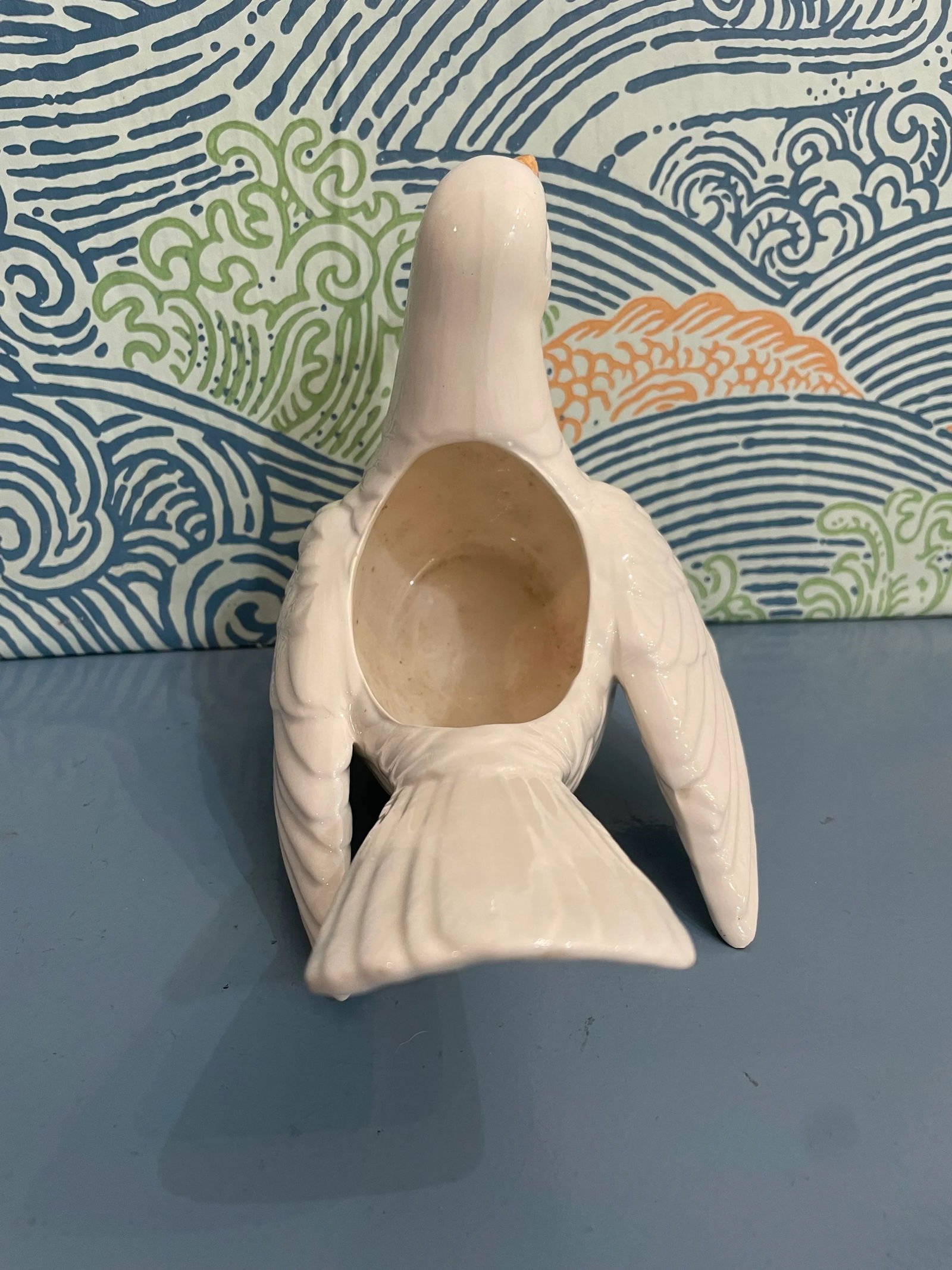 1970's Fitz and Floyd White Dove Planter or Vase - 4