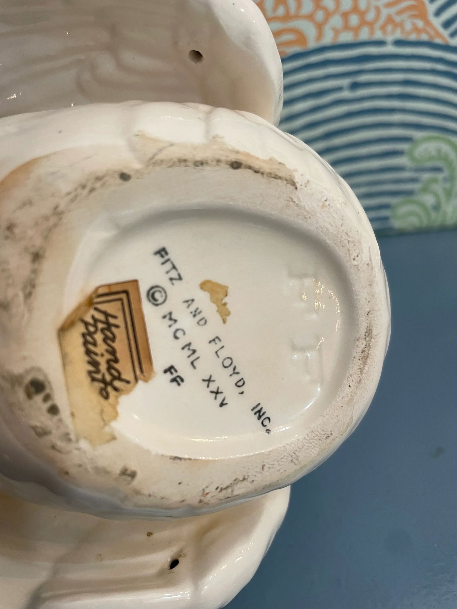 1970's Fitz and Floyd White Dove Planter or Vase - 7