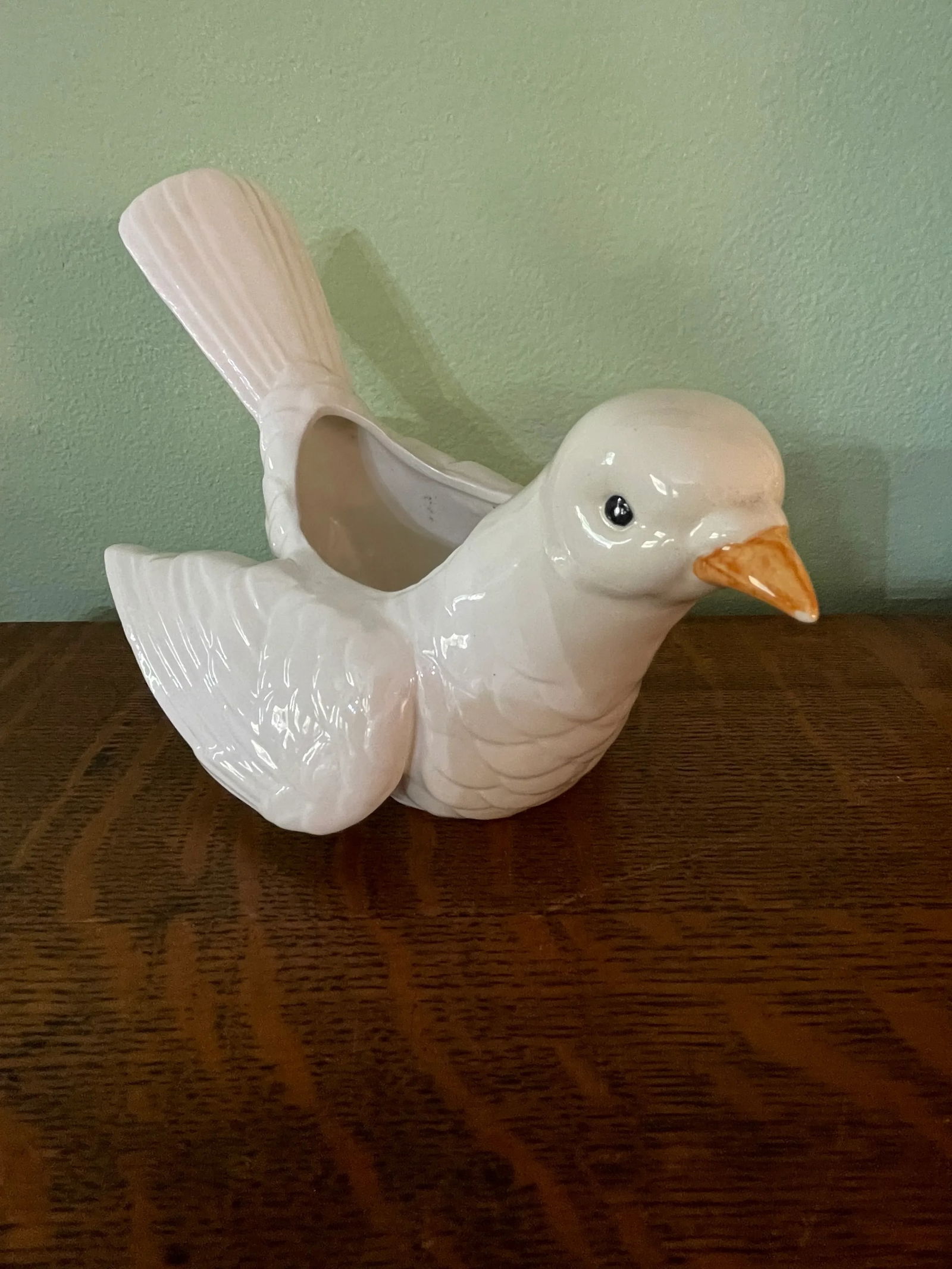 1970's Fitz and Floyd White Dove Planter or Vase - 8