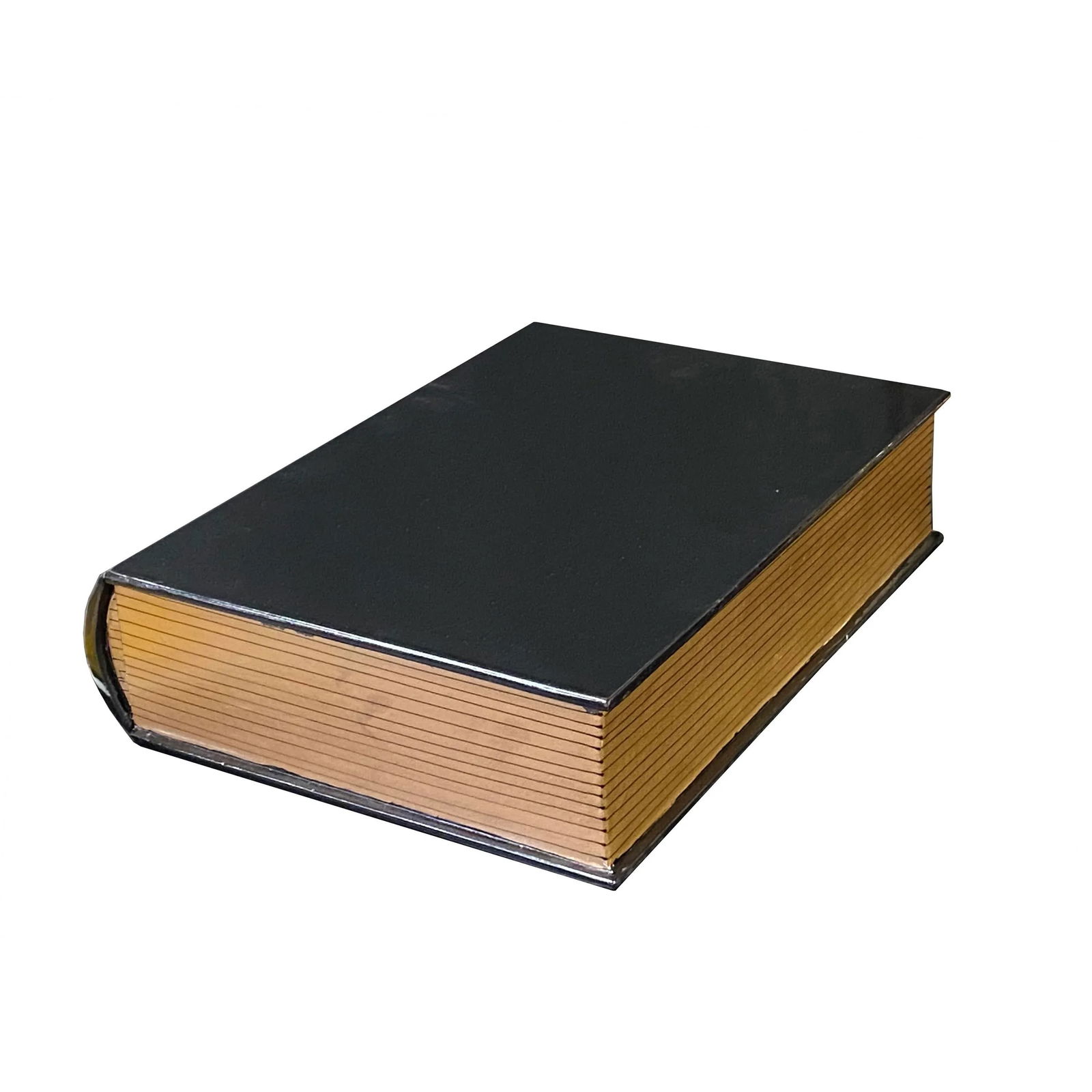 Black Lacquer Golden Side Book Shape Storage Box Accent - 3