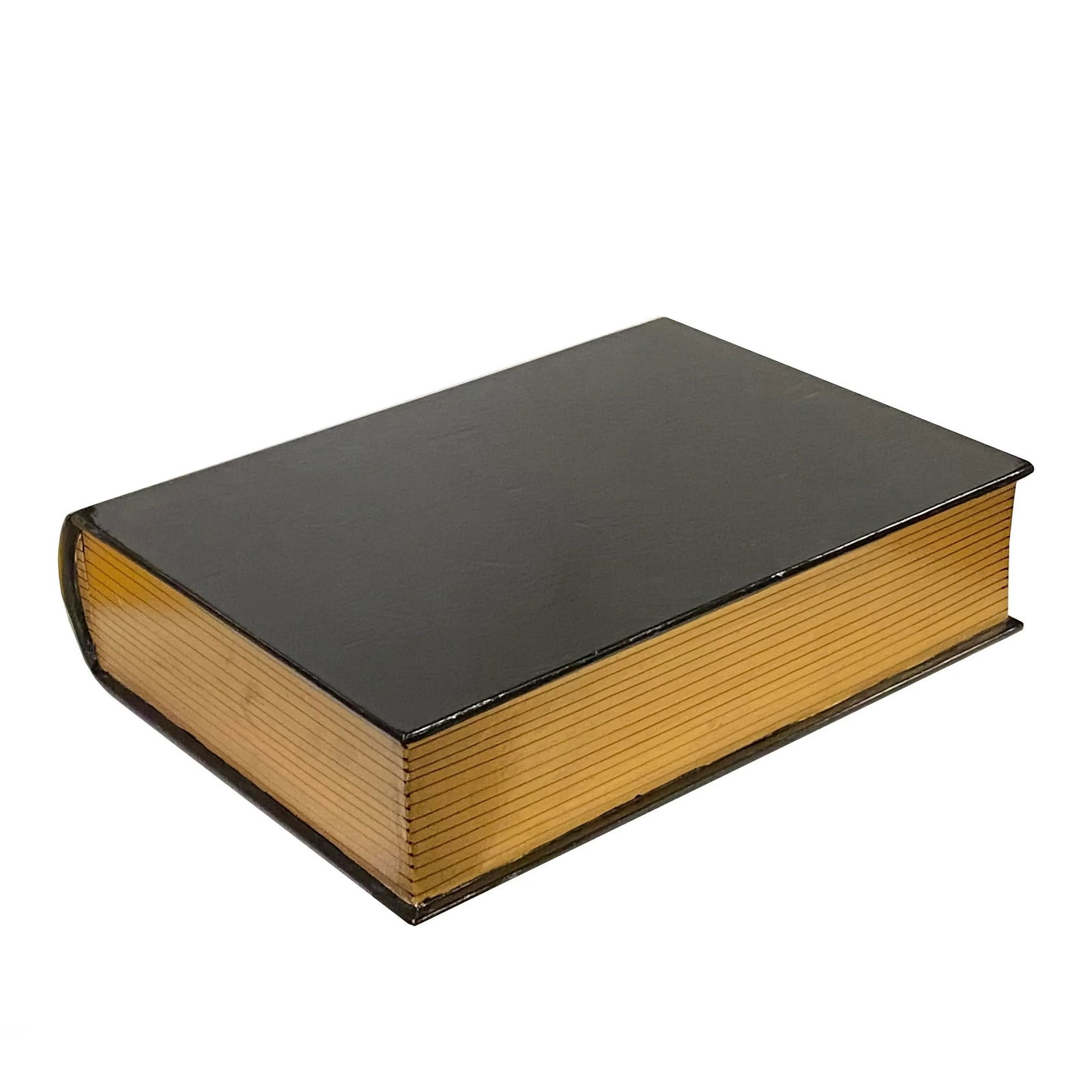 Black Lacquer Golden Side Book Shape Storage Box Accent - 4