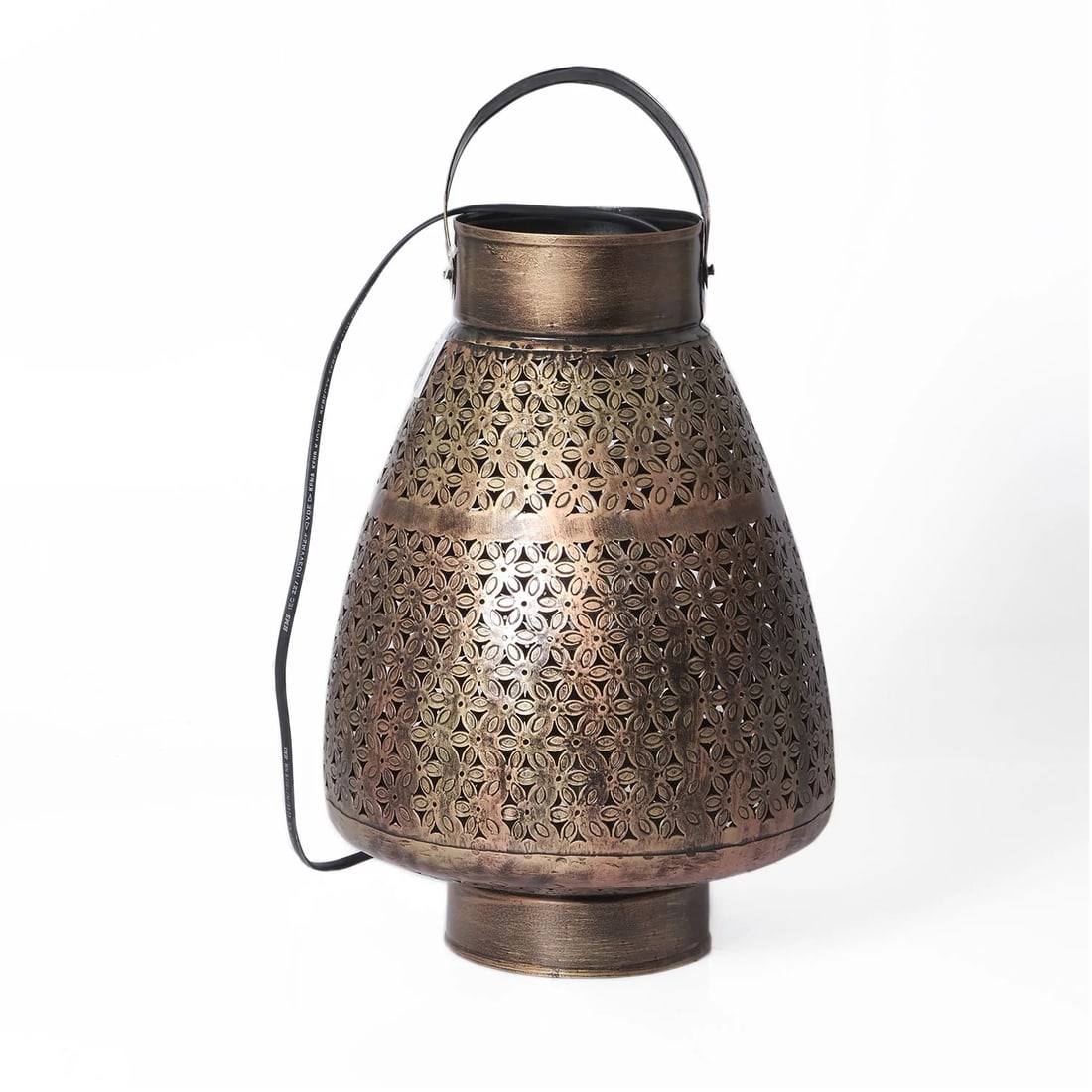 21st Century Morrocan Style Metal Lattice Table Lamp Lantern - 6