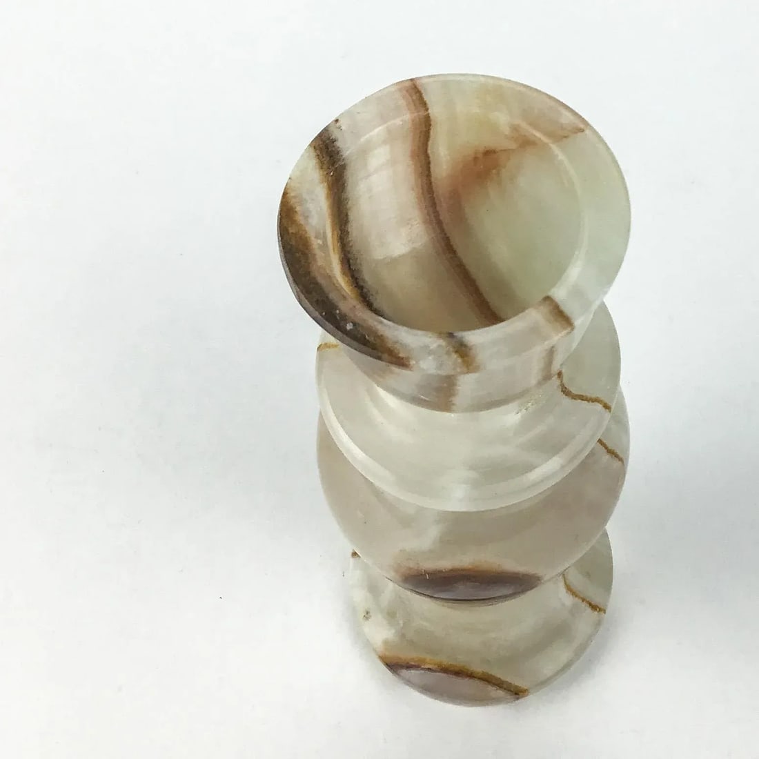 Genuine Hand Carved Onyx Stone Candle Holder - 2