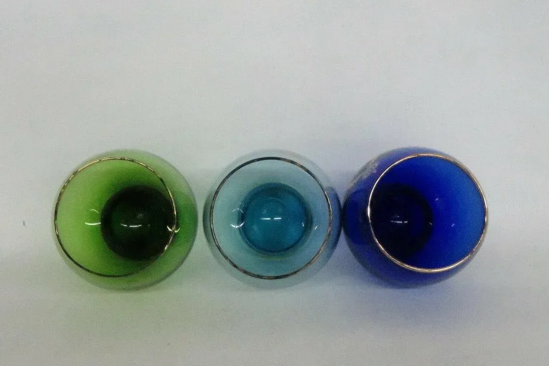 Royal Crown Monogram Multicolor Whiskey Roly Poly Glasses - Set of 3 - 9