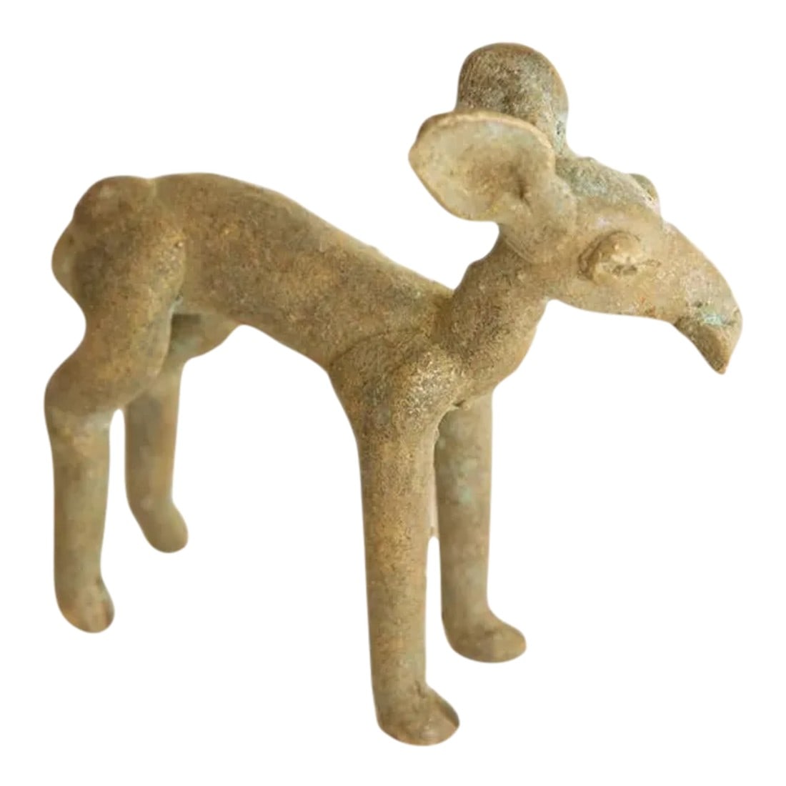 Vintage African Bronze Ewe Impala Eating Leaf (1 of 6)