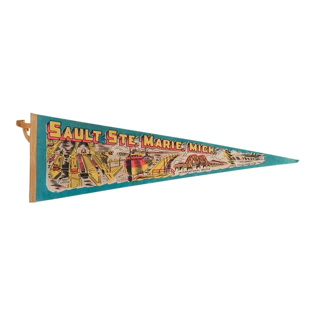 Sault Ste. Marie. Michigan Felt Flag Pennant (1 of 3)
