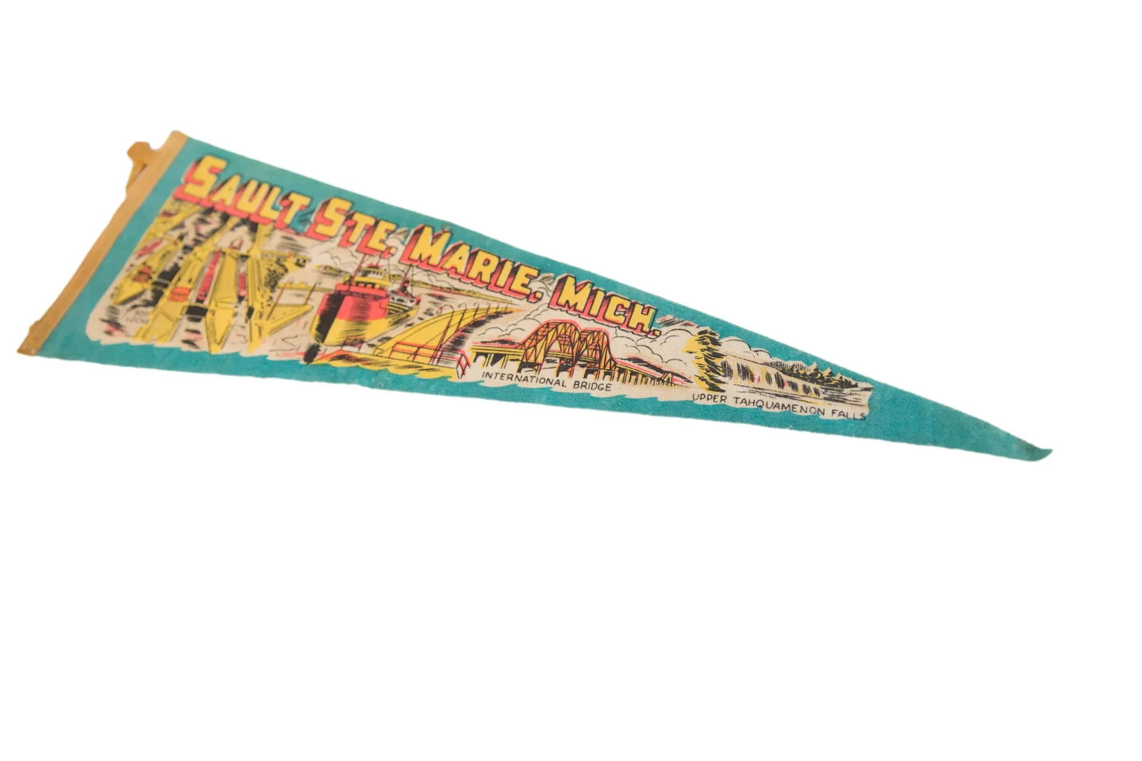Sault Ste. Marie. Michigan Felt Flag Pennant - 2