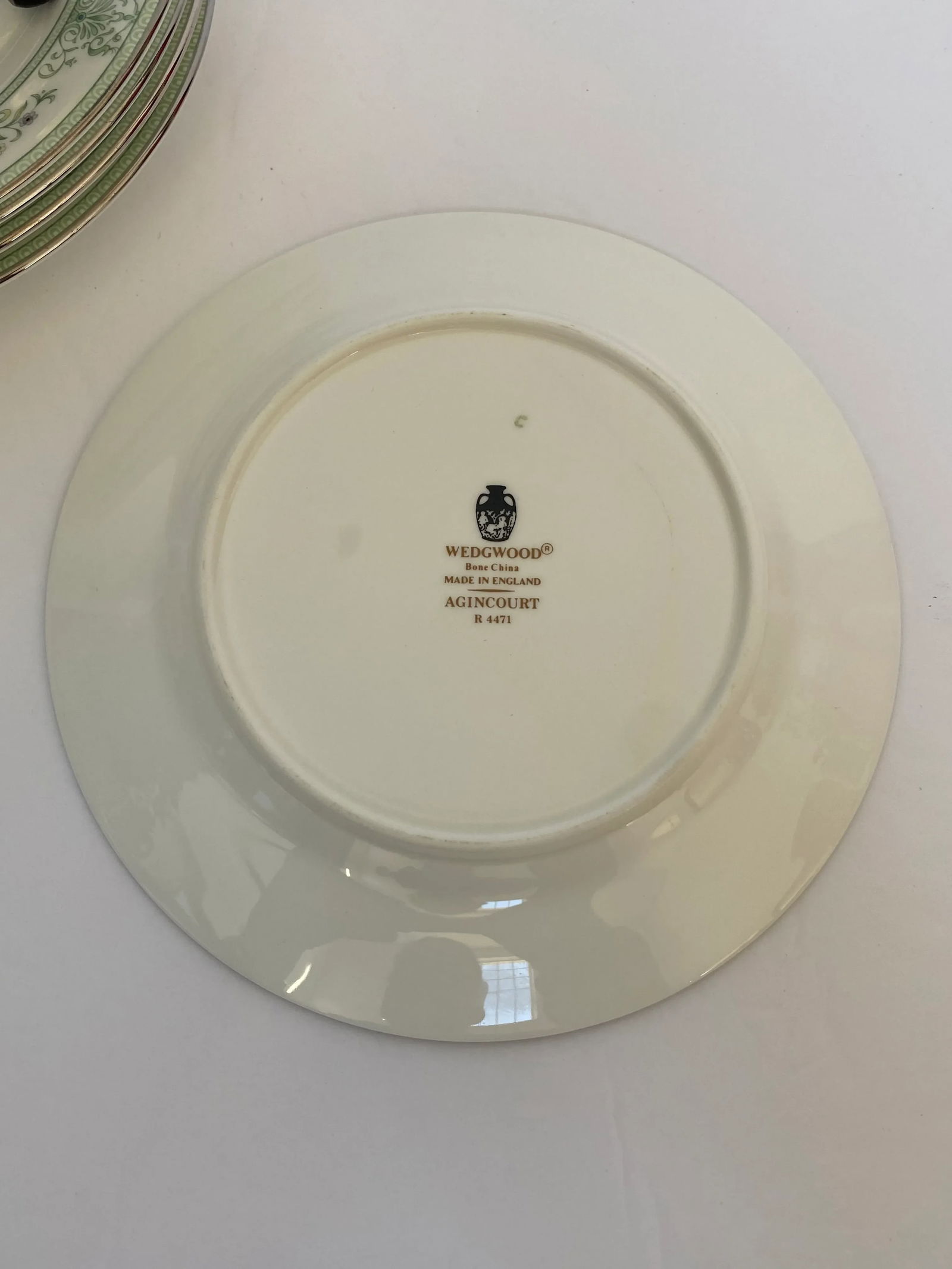 Vintage 1980s Wedgwood Agincourt Green Bone China Bread Plates - Set of 5 - 4
