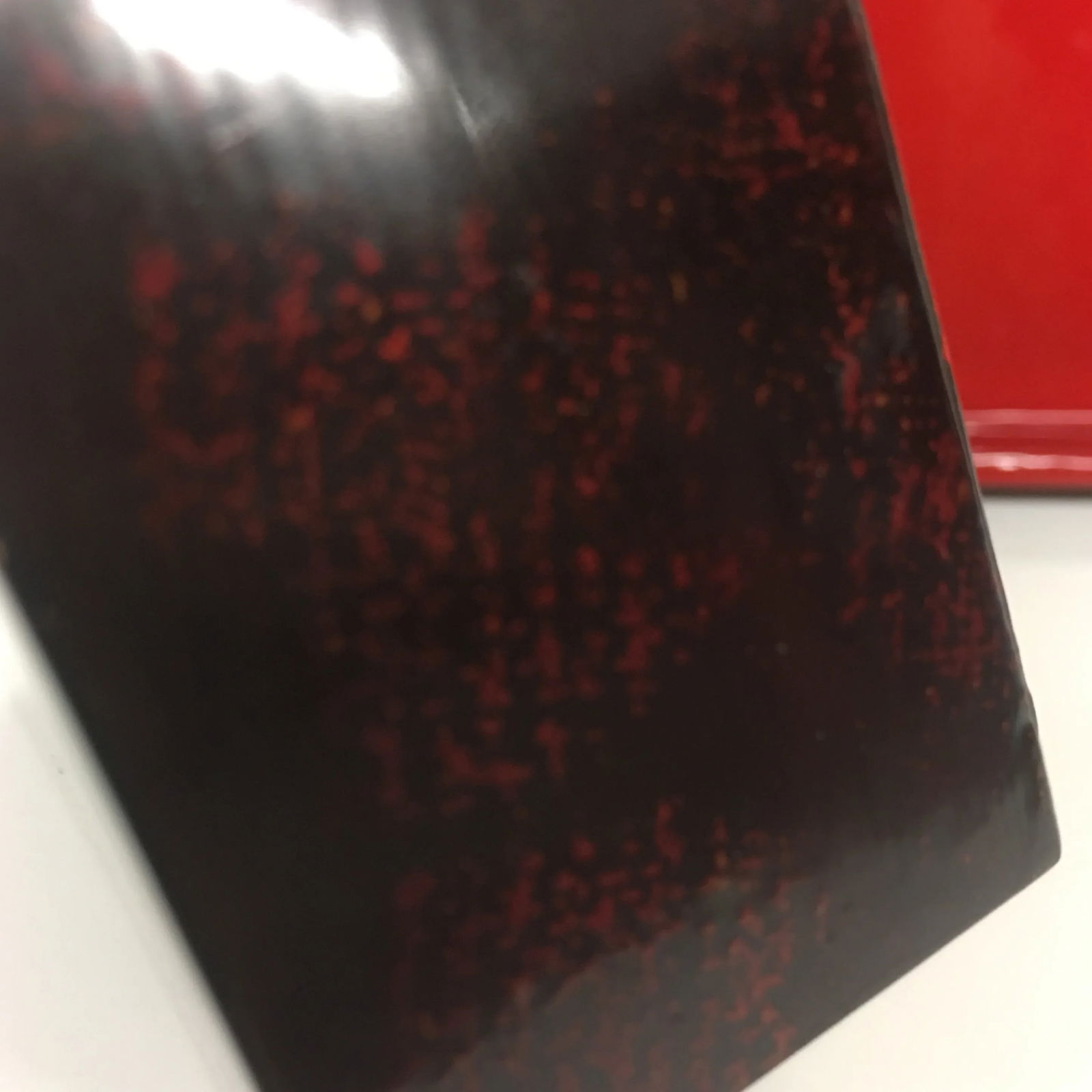 Vintage Black Lacquer Hexagon Box - 8