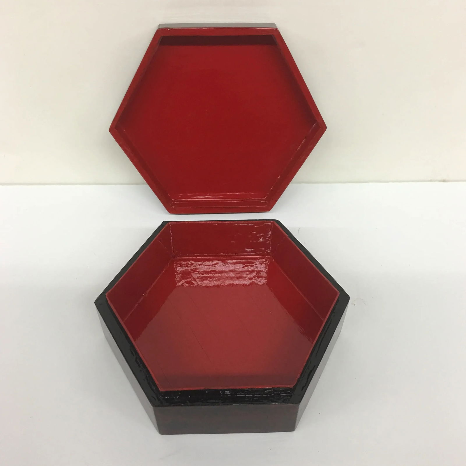 Vintage Lacquer Hexagon Box - 5