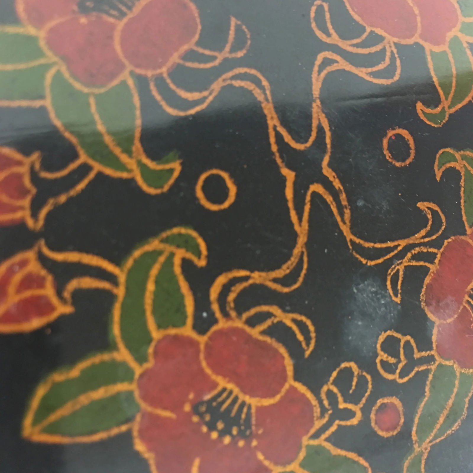 Vintage Lacquer Hexagon Box - 8