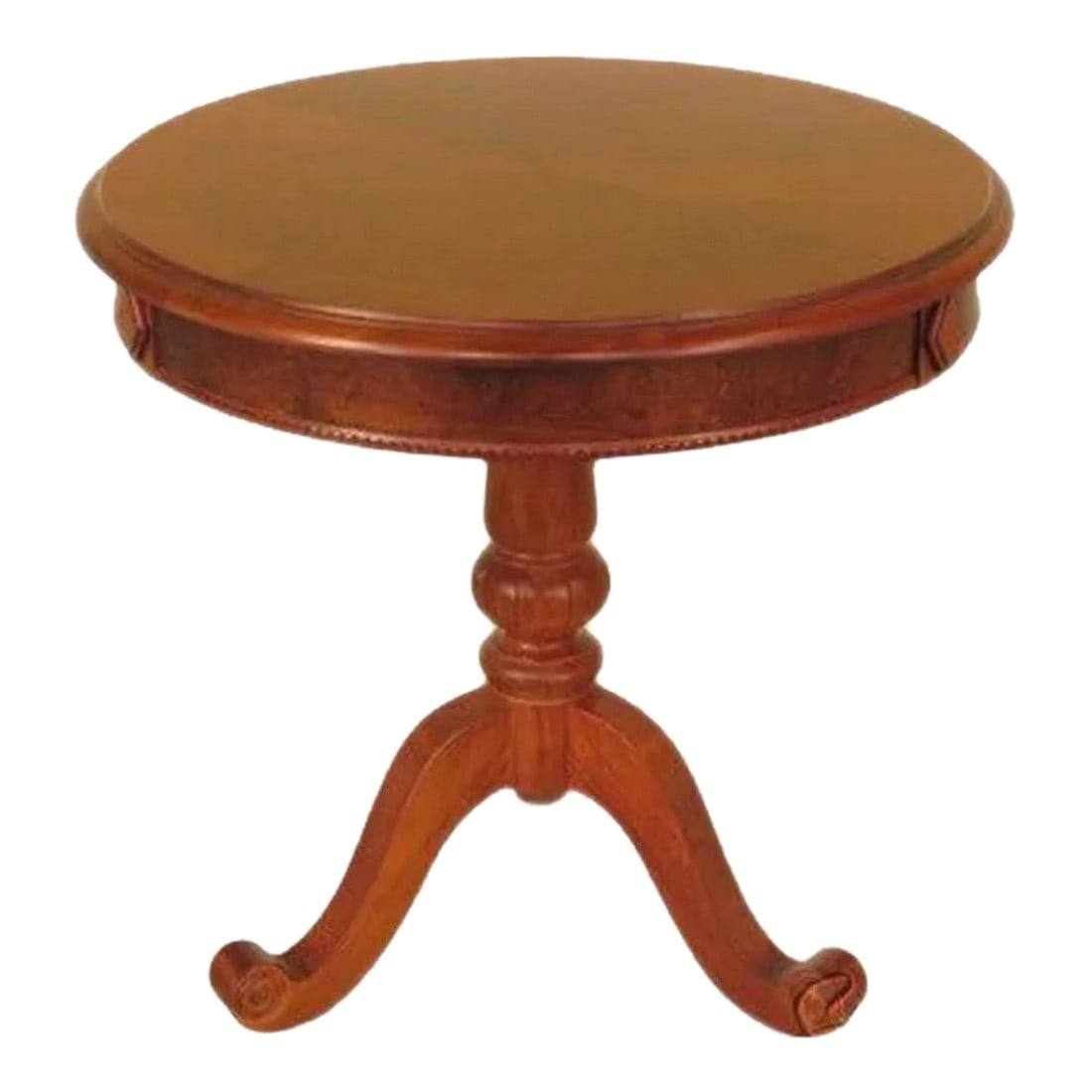 Round Cherry Pedestal Base Occasional Table (1 of 9)