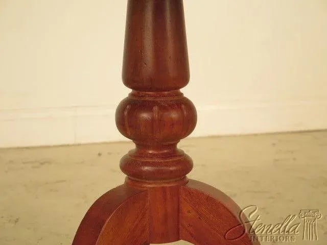 Round Cherry Pedestal Base Occasional Table - 4