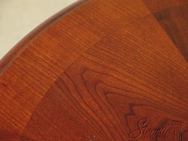 Round Cherry Pedestal Base Occasional Table - 8