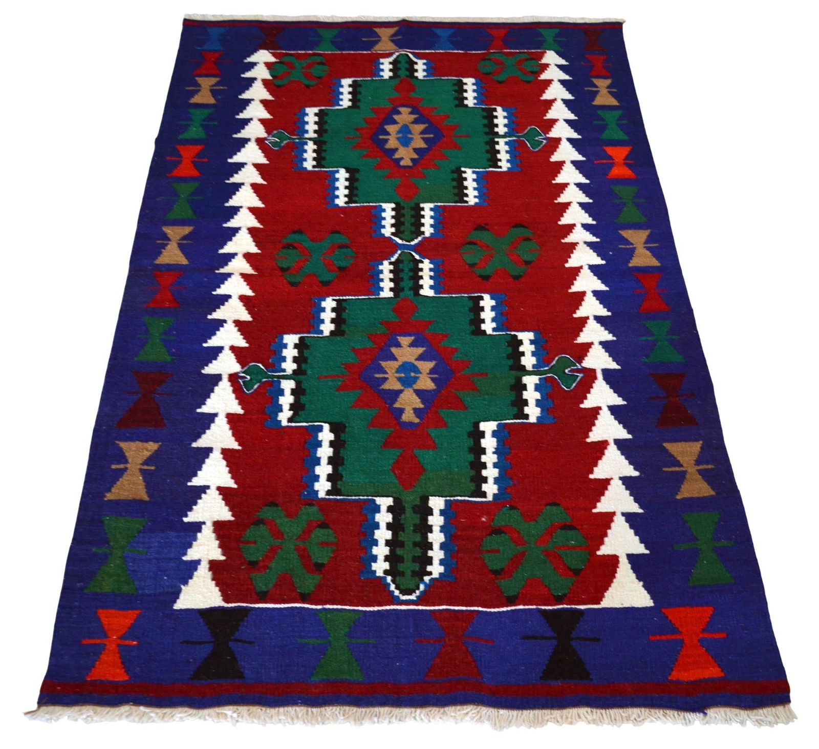 1970s Hand Woven Turkish Oushak Kilim Rug - 5