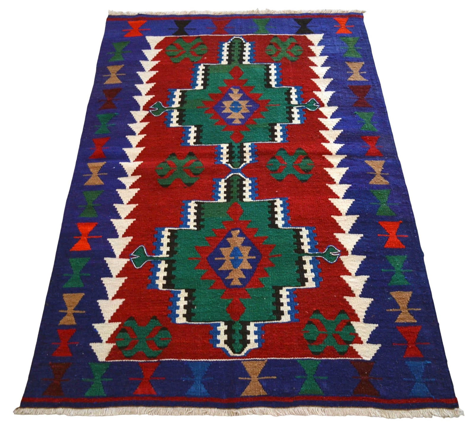 1970s Hand Woven Turkish Oushak Kilim Rug - 7
