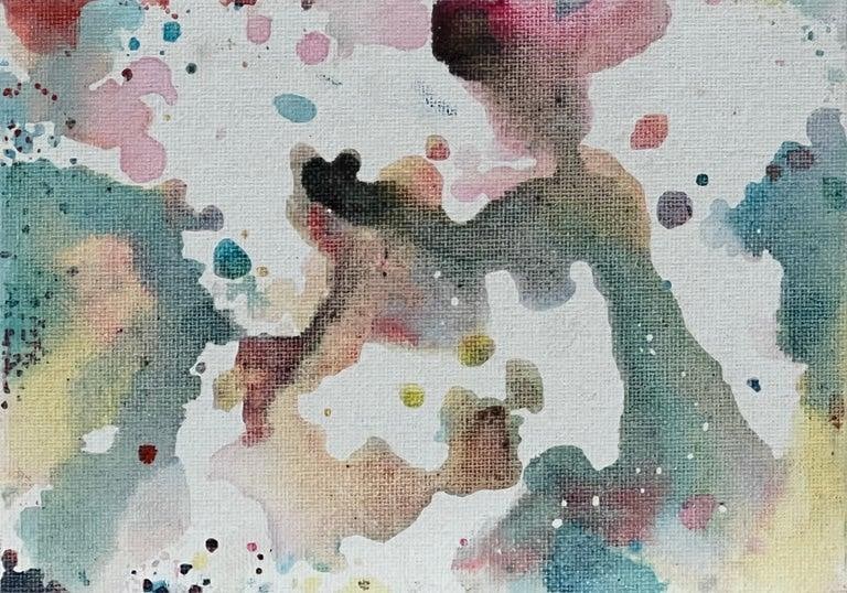 Angela Wakefield, Miniature Abstract Study on White Canvas by Contemporary British Artist, 2022 - 8