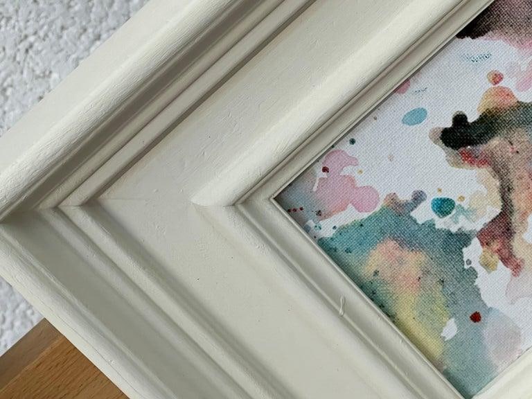 Angela Wakefield, Miniature Abstract Study on White Canvas by Contemporary British Artist, 2022 - 9