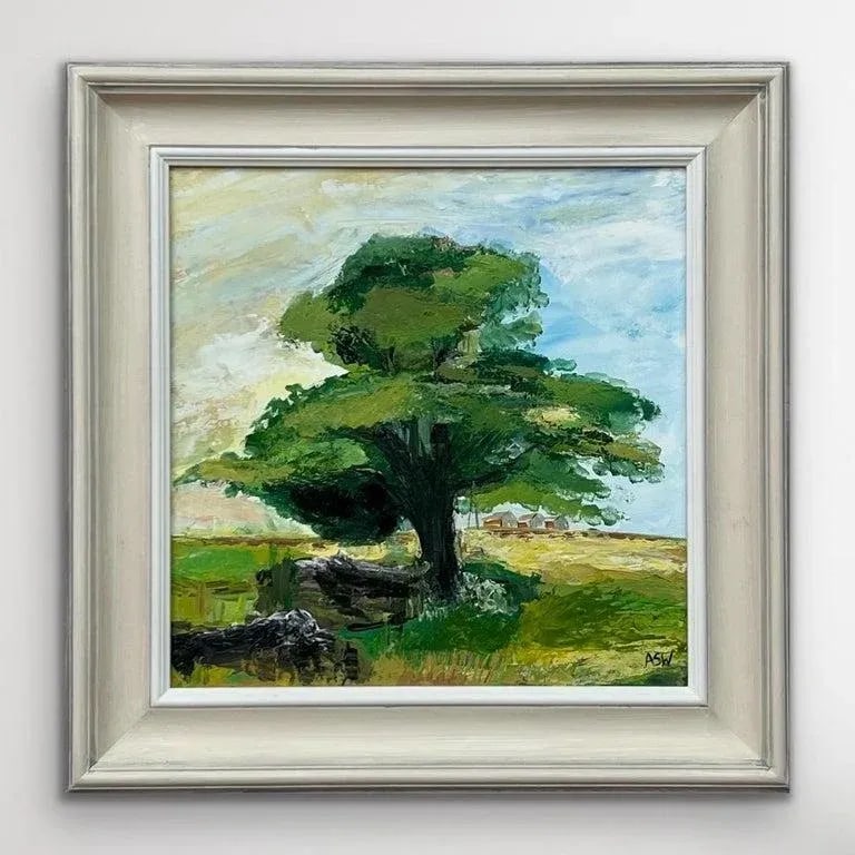 Expressive Impasto Landscape Painting of Oak Tree by Contemporary British Artist - 2