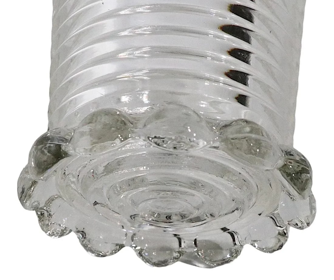 Depression Glass Manhattan Pattern Glass Vase by Anchor Hocking C. 1930's - 3