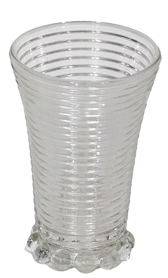 Depression Glass Manhattan Pattern Glass Vase by Anchor Hocking C. 1930's - 4