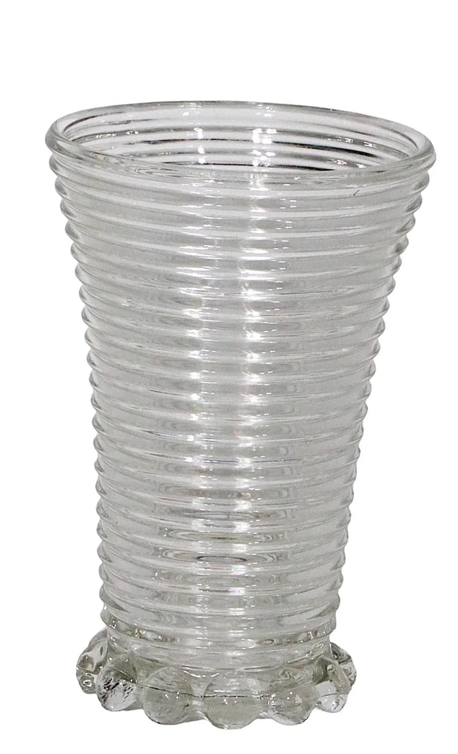 Depression Glass Manhattan Pattern Glass Vase by Anchor Hocking C. 1930's - 5