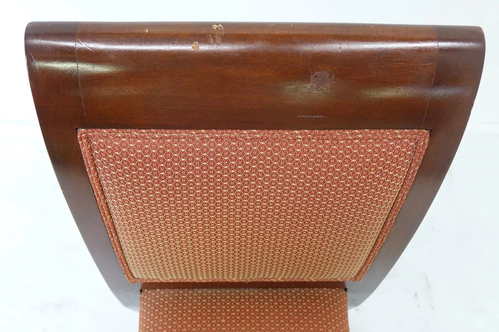 Vintage Mahogany Chair With Fabric Upholstery - 5