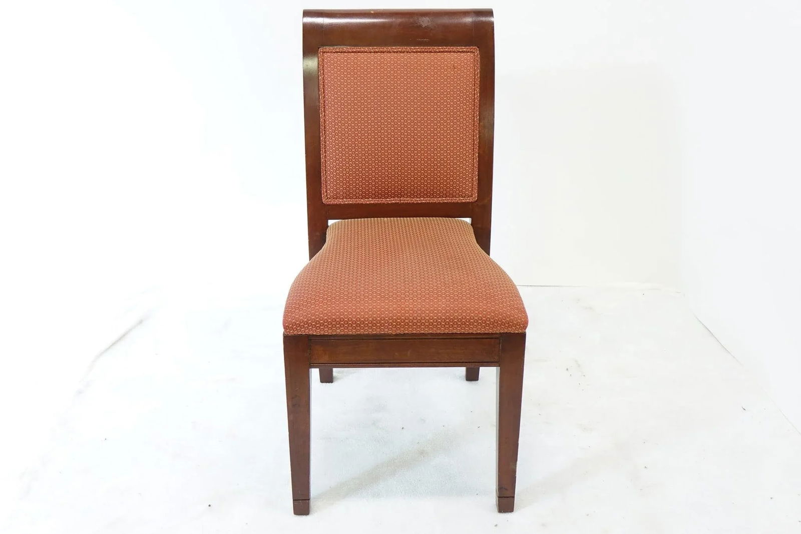 Vintage Mahogany Chair With Fabric Upholstery - 6