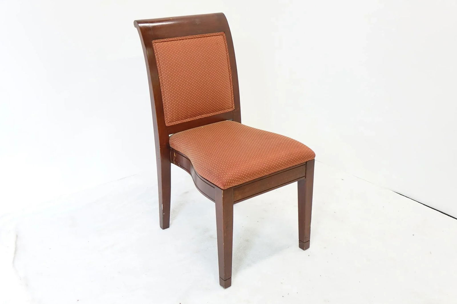 Vintage Mahogany Chair With Fabric Upholstery - 9