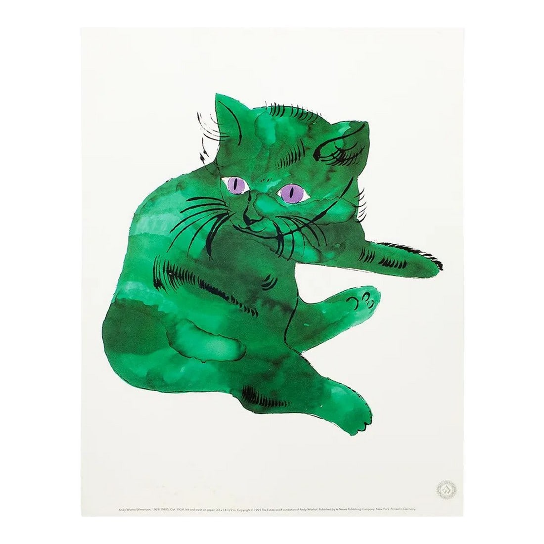 1993 the Andy Warhol Foundation Lithograph After Andy Warhol "Cat" (1 of 8)