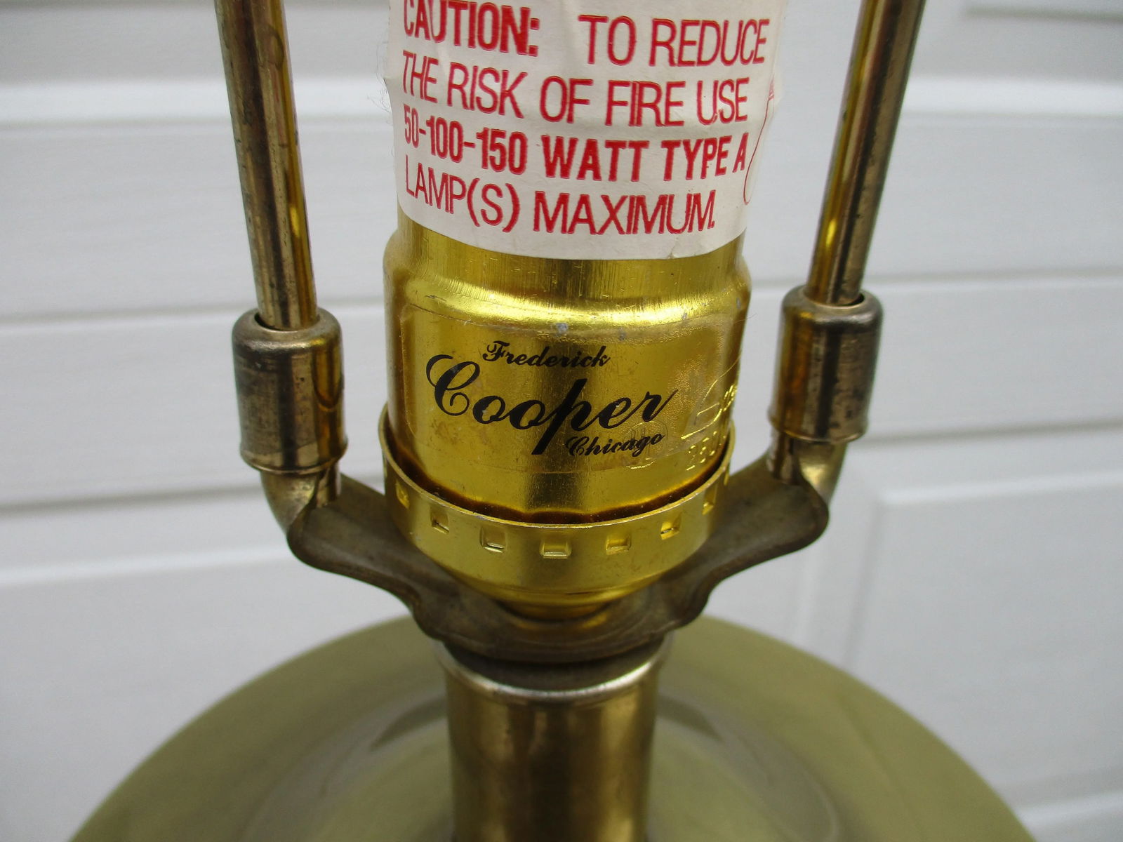 Vintage 1980's Frederick Cooper Ginger Jar Lamp With Brass Base -Original Shade - 11