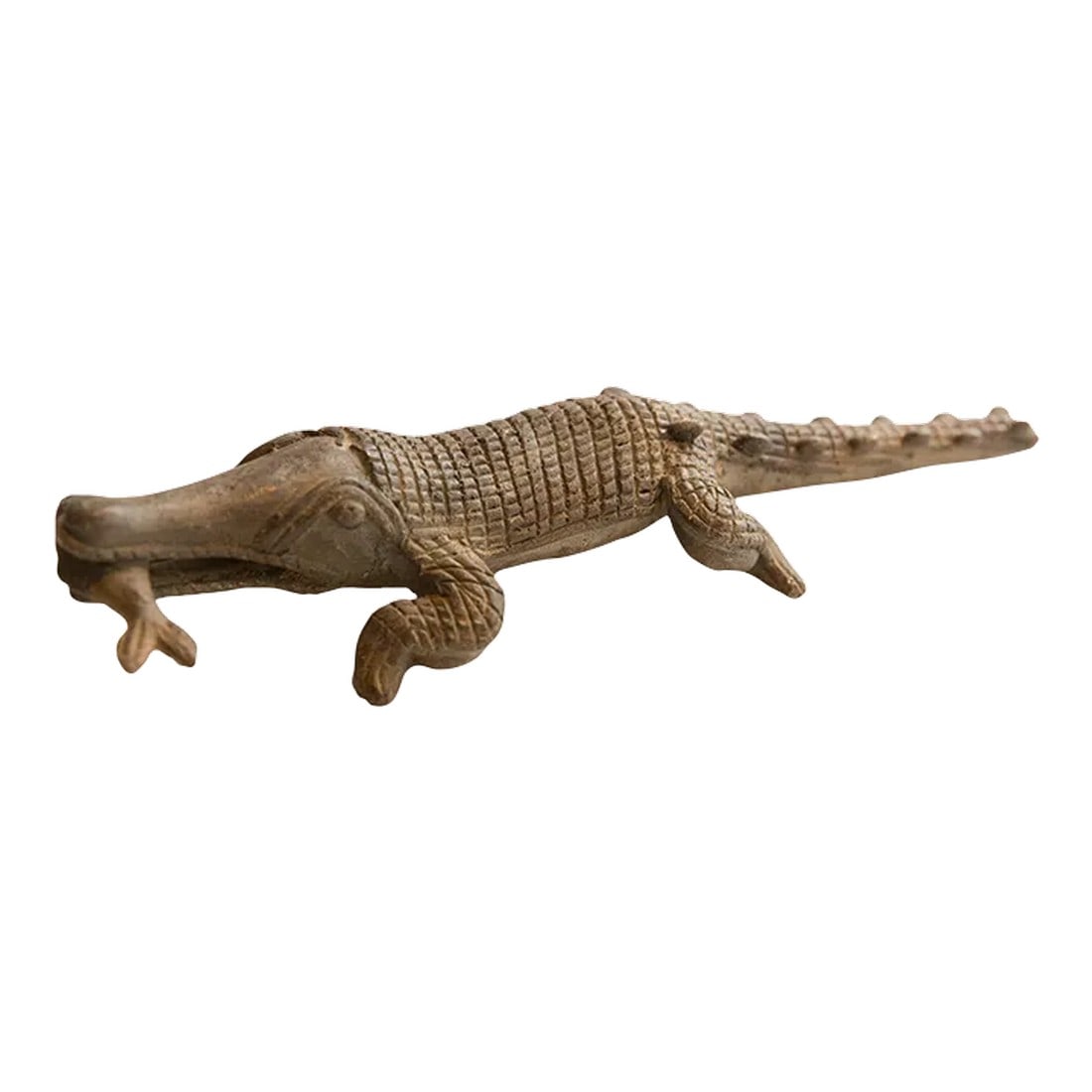 Vintage African Crocodile With Fish Sculpture (1 of 6)