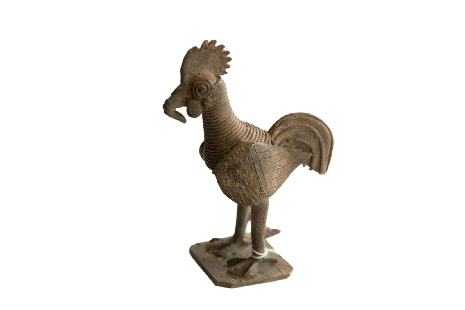 Vintage African Rooster With Worm Sculpture - 7