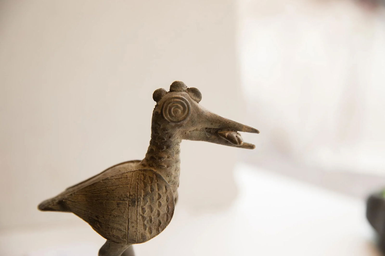 Vintage African Bird With Fish Sculpture - 2